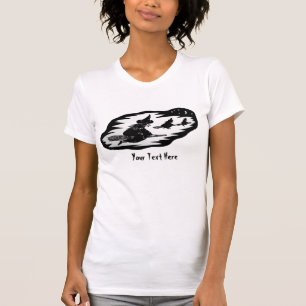 spooky flying witches on broomsticks halloween T-Shirt