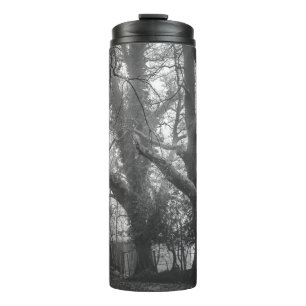 Spooky Forest Black and White Photography Thermal Tumbler