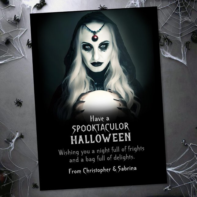 Spooky Fortune Teller Halloween Greeting Holiday Card (Creator Uploaded)