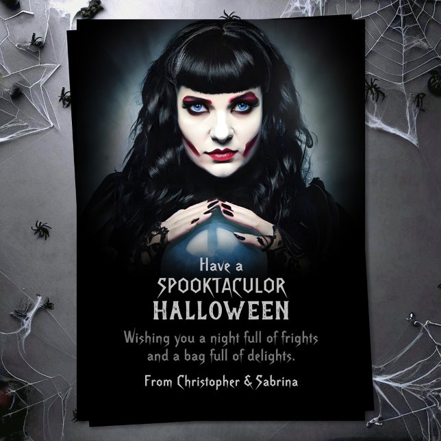 Spooky Fortune Teller Halloween Greeting Holiday Card (Creator Uploaded)
