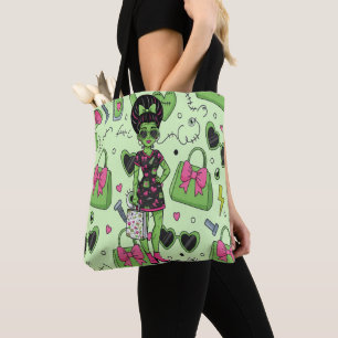 Spooky Frankenstein Creepy Monster For Halloween Tote Bag