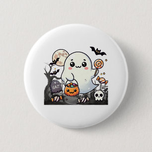 Spooky Friends Cute Halloween Ghost Pumpkin Moon  6 Cm Round Badge