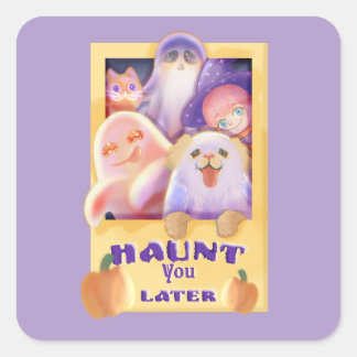 Spooky Friends Square Sticker