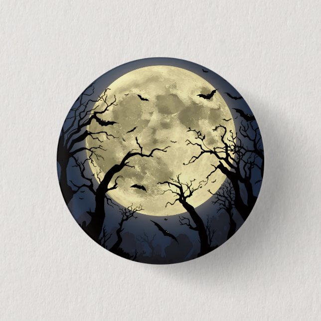 Spooky Full Moon 3 Cm Round Badge (Front)