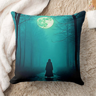 Spooky Full Moon Night Design Cushion
