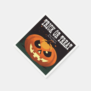 Spooky Fun Evil Pumpkin Trick or Treat Napkin