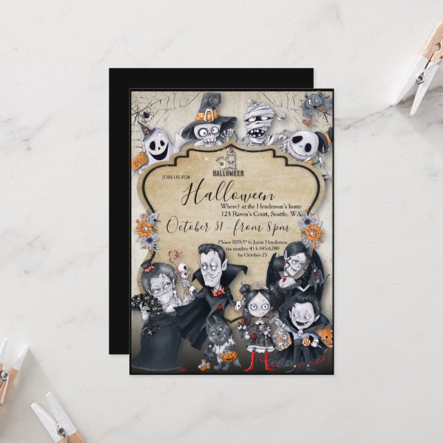 Spooky Fun Halloween Party Invitation (Front/Back In Situ)