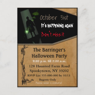 Spooky Fun Halloween Postcard Invitation