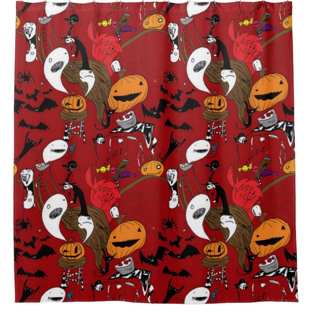 Spooky Fun Halloween Shower Curtain (Front)