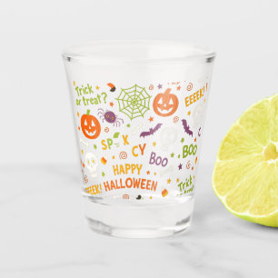 Spooky & Fun Pumpkin - Colourful Halloween Pattern Shot Glass