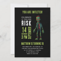Spooky funny black zombie kids birthday party