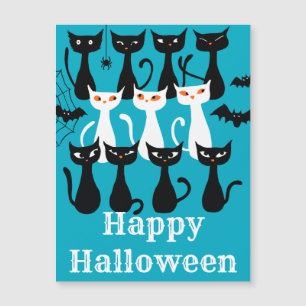 Spooky funny Halloween cats magnetic Card