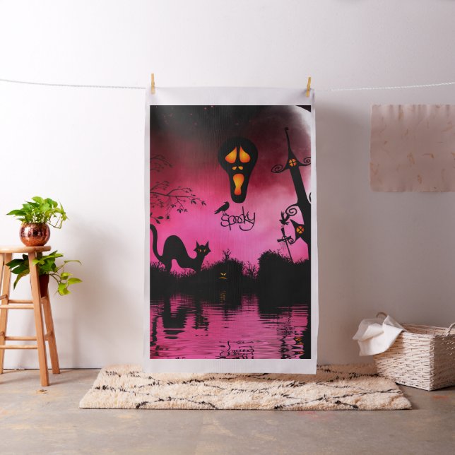 Spooky, funny halloween design fabric (In Situ)