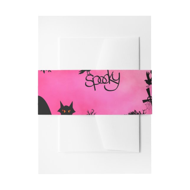 Spooky, funny halloween design invitation belly band (Front Example)