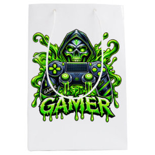 Spooky Gaming – Halloween Gamer Ghost Controller Medium Gift Bag