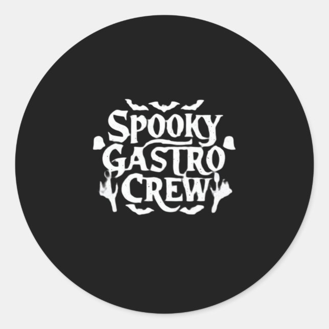 Spooky Gastro Crew Gastro Nurse Halloween Classic  Classic Round Sticker (Front)