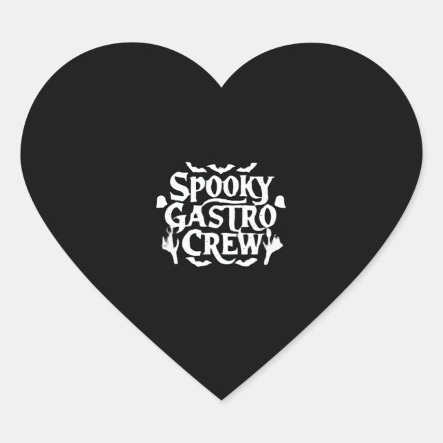 Spooky Gastro Crew Gastro Nurse Halloween Classic  Heart Sticker (Front)