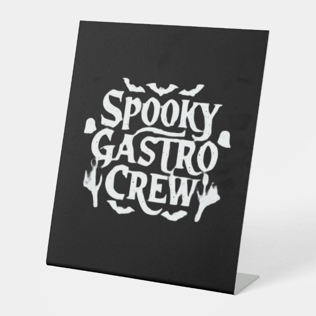 Spooky Gastro Crew Gastro Nurse Halloween Classic  Pedestal Sign (Front)
