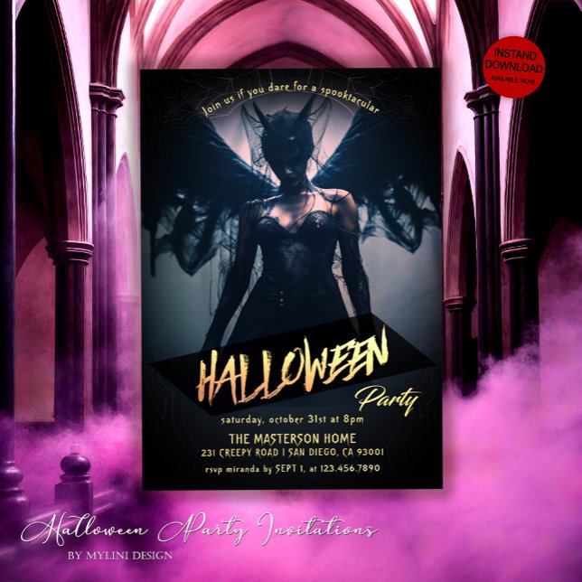 Spooky Ghost Adult Halloween Party Invitation (Creator Uploaded)