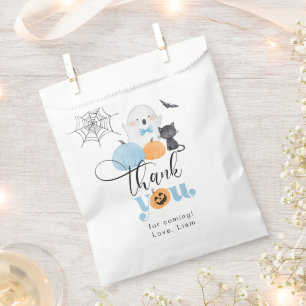 Spooky ghost blue Halloween birthday thank you Favour Bags