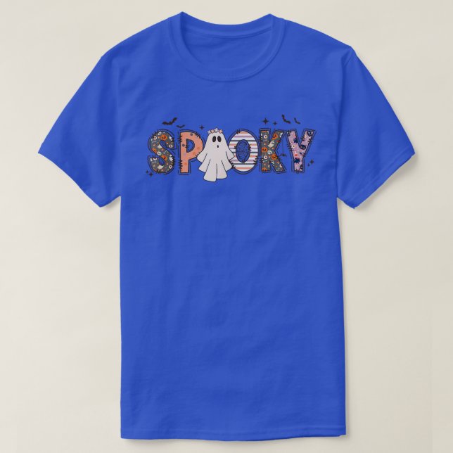 Spooky Ghost Boo Halloween Costume Retro Trick Or  T-Shirt (Design Front)