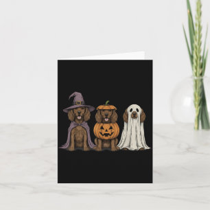 Spooky Ghost Boykin Spaniel Pumpkin Halloween Dog Card
