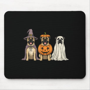Spooky Ghost Bullmastiff Pumpkin Halloween Dog Mouse Mat
