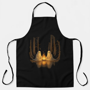 Spooky Ghost Campfire Night Forest Art - Halloween Apron
