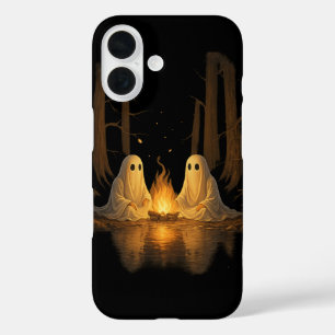 Spooky Ghost Campfire Night Forest Art - Halloween iPhone 16 Case