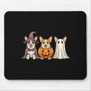 Spooky Ghost Corgi Pumpkin Halloween Dog Lover Mouse Mat