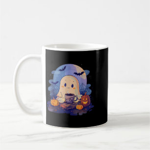 Spooky Ghost Costume Coffee Pumpkin Spider Web Mug