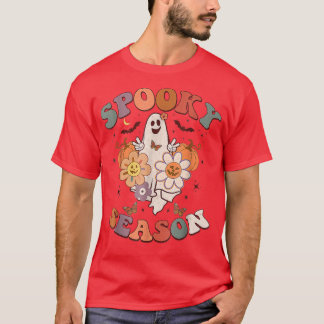 Spooky Ghost Costume Groovy Spooky Season Funny Ha T-Shirt