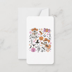 Spooky Ghost Cowboy Cute Halloween Boo Western Ret Card