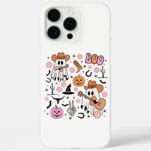 Spooky Ghost Cowboy Cute Halloween Boo Western Ret iPhone 16 Pro Max Case