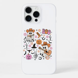 Spooky Ghost Cowboy Cute Halloween Boo Western Ret iPhone 16 Pro Max Case