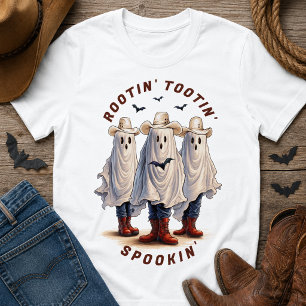 Spooky Ghost Cowboys Halloween  T-Shirt