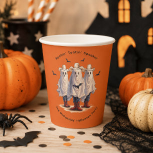 Spooky Ghost Cowboys Western Halloween Paper Cups