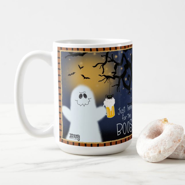 Spooky Ghost Cute Boos Inspirivity Coffee Mug (With Donut)