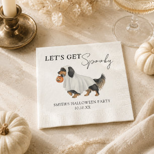 Spooky Ghost Dachshund Halloween Party Napkin
