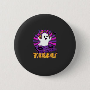 Spooky Ghost DJ Halloween Beats Design_1 6 Cm Round Badge