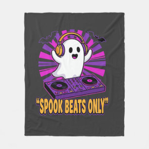 Spooky Ghost DJ Halloween Beats Design_1 Fleece Blanket