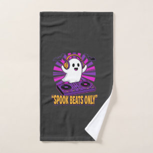 Spooky Ghost DJ Halloween Beats Design_1 Hand Towel