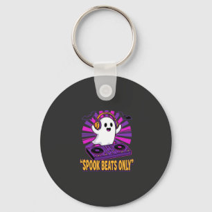 Spooky Ghost DJ Halloween Beats Design_1 Key Ring