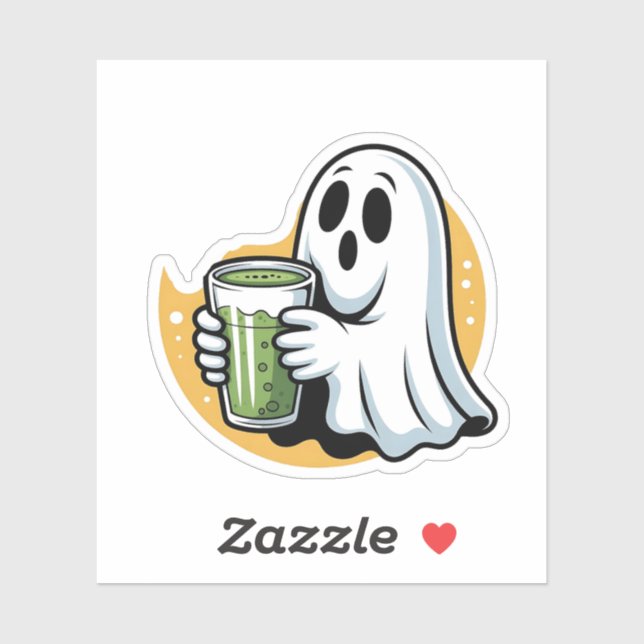 Spooky Ghost Drinking Matcha Halloween  (Sheet)