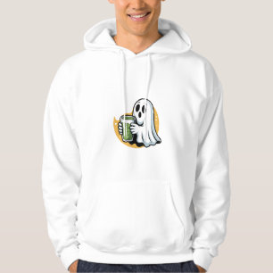 Spooky Ghost Drinking Matcha Halloween Hoodie