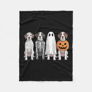 Spooky Ghost English Pointer Pumpkin Halloween Dog Fleece Blanket