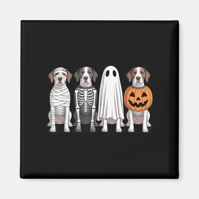 Spooky Ghost English Pointer Pumpkin Halloween Dog Magnet (Front)