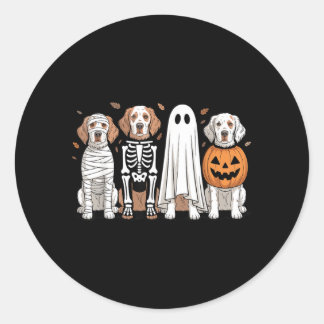 Spooky Ghost English Setter Pumpkin Halloween Dog Classic Round Sticker