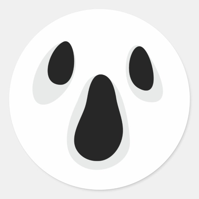 Spooky ghost face Halloween stickers (Front)