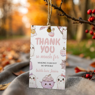 Spooky Ghost First Birthday Thank You Gift Tags